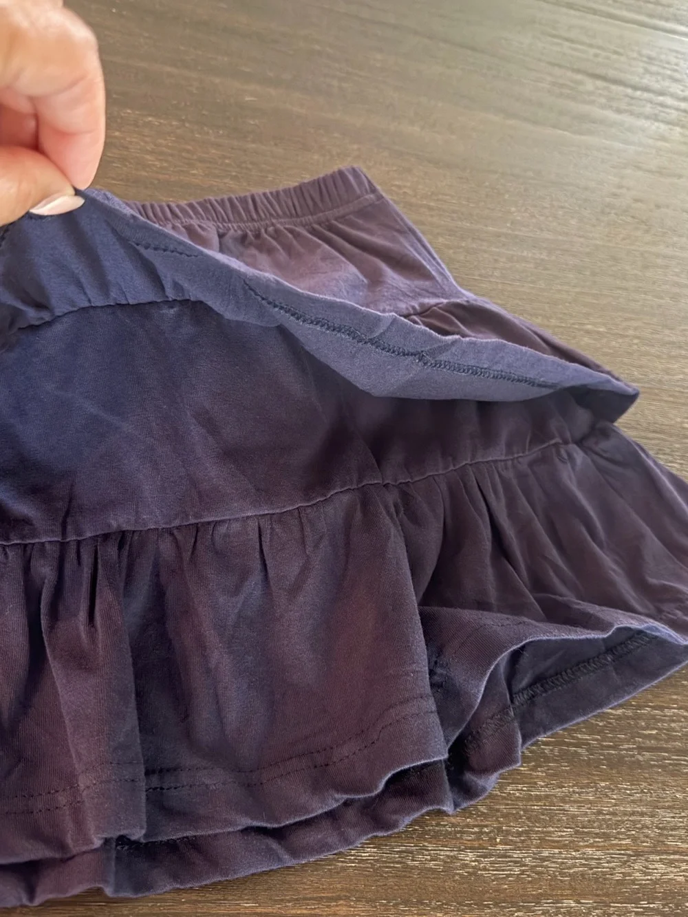 OFC Girls 7 Navy Ruffle Skort
